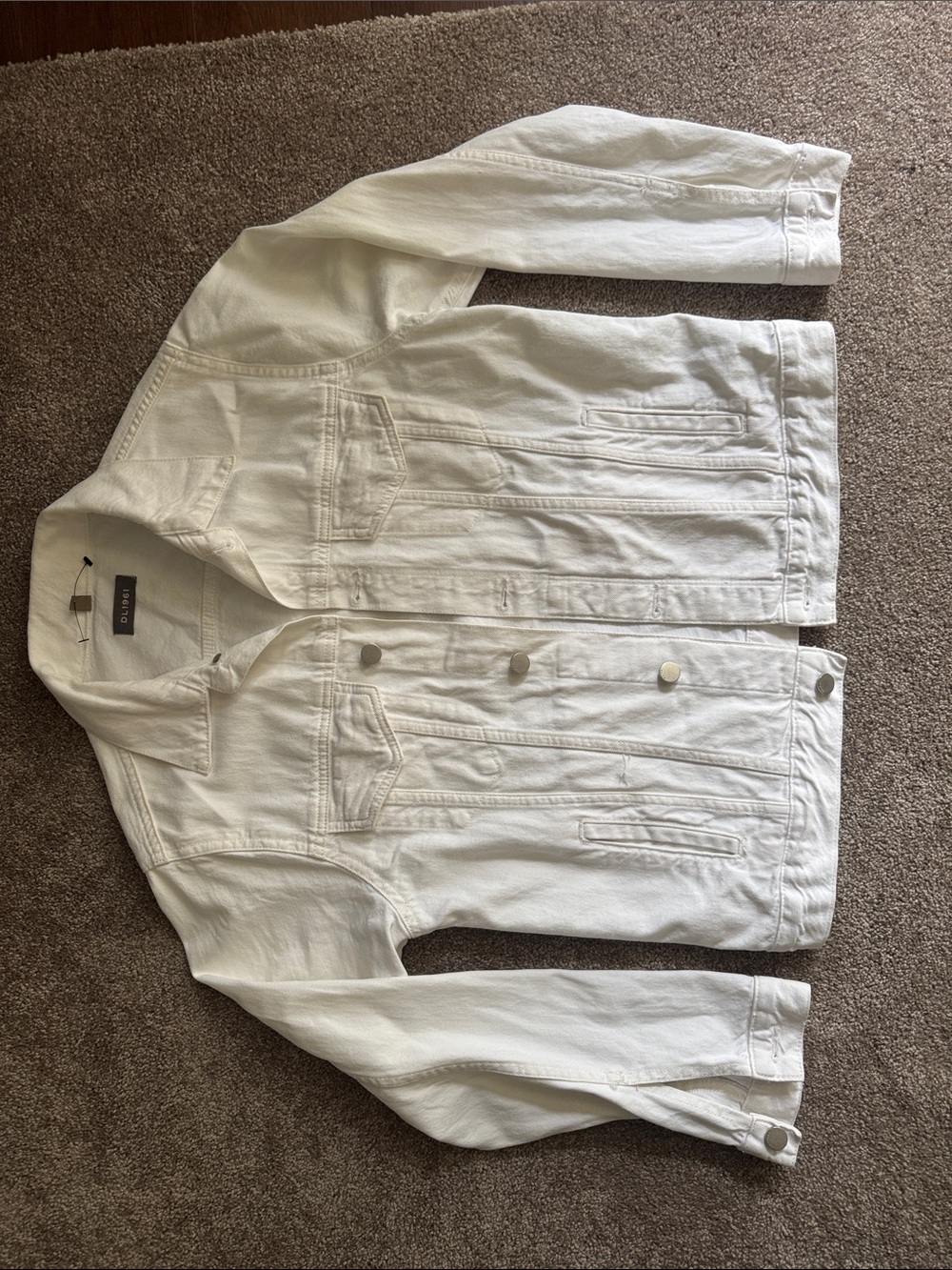 DL1961 White Denim Jacket - Classic Button-Front Jean Jacket
